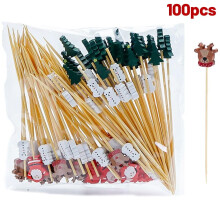 Palillos de cóctel de madera para adorno de árbol de Navidad (100 unidades)