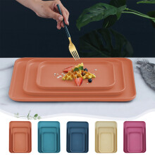Tray Set Serving Platters - Rectangular Plastic Trays, Versatile Kitchen Organizer for Snacks and Tea Cups, Easy-Clean Dining Accessories