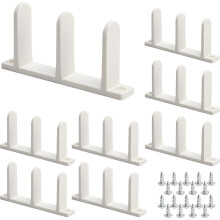 8-Pack Siding Closet Door Floor Guide, Universal ABS Bottom Guide Compatible with 1-3/8" Thick Doors, White
