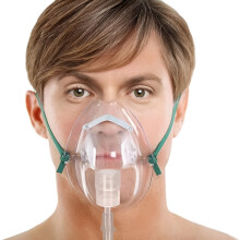 Zuurstofmasker voor volwassenen met slang en verstelbare band.