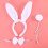 2Sets Wit Bunny Set Met Oren Hoofdband Strik Voor Feest 9