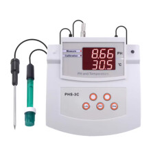 PHS-3C PH Testeur D'Acidité de Bureau, Testeur Multi-Paramètres PH/Temp, Analyseur de Qualité de L'Eau de Laboratoire, Prise UE