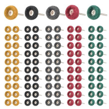 100 PCS Abrasive Buffing Wheels, 1 Inch Abrasive Buffing Polishing Wheels Set for Rotary Tool Accessories-1/8 Shank