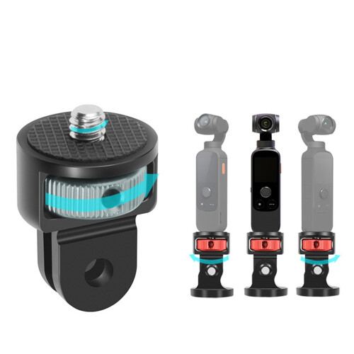 Adaptador de tripé com rosca de 1/4" em liga de alumínio, suporte giratório de 360 para câmeras Insta-360One de 10 e 9 polegadas. 1