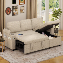 3-in-1 Fabric Convertible Pull Out Sofa Bed