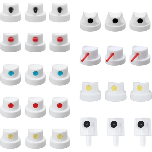 Spraying Paint Caps Variety Pack - 27 Pcs with 9 Types for Different Cans, Nozzles, and Tips