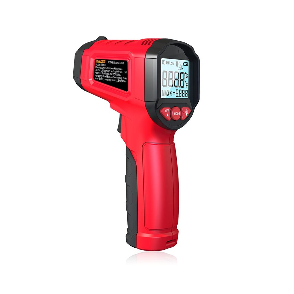 Tauoh Hytais Infrared Thermometer Adjustable Emissivity Digital Temperature Gun Laser Non-Contact Temp Ir Temperature Sensor Red