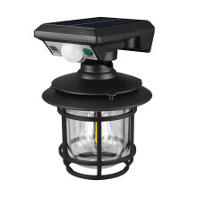Round Solar Wall Lanterns Outdoor Waterproof 200LM Motion Sensor Wall Lights Fence Light with 3Modes Exterior Wall Light