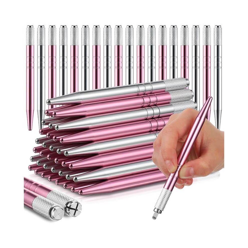 50 Count Microblading Pens Manual Eyebrow Pencils Microblading Supplies Aluminum Microblading Hand Tools for Cosmetics A