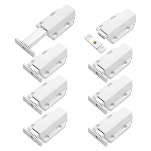 8 Pack Magnetic Push  Heavy Duty Push to Open Cabinet Hardware Push Release Magnets Touch , White
