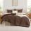 Brown King Size Boho Tufted Chevron Comforter Set 3-Piece 2
