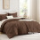 Brown King Size Boho Tufted Chevron Comforter Set 3-Piece 3