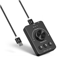 Botão de Controle de Volume USB Multimídia Computador Controlador de Alto-Falante Botão de Ajuste One-Key Mute com Pause Skip