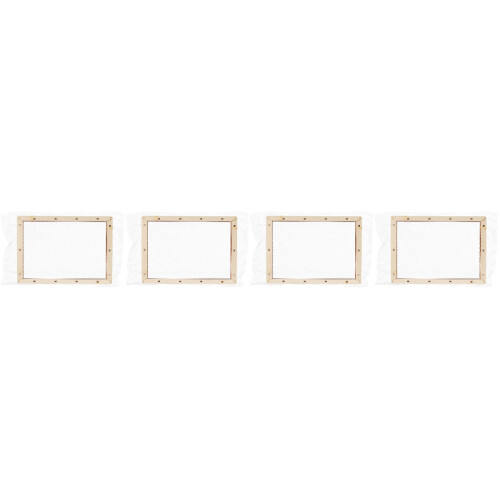 4Pcs Light Yellow Wooden Paper Making Kit with Mesh Screen for DIY 2