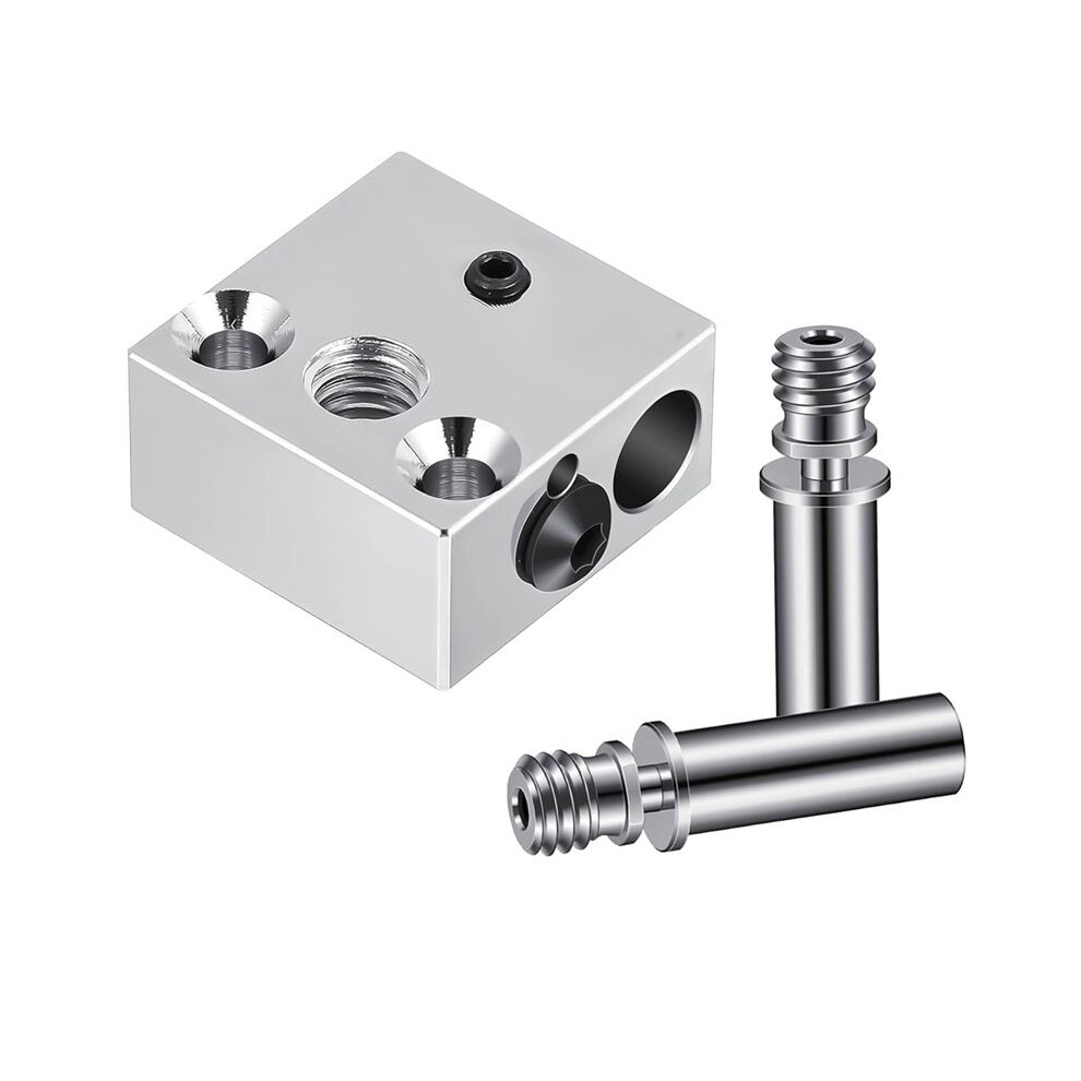1 High Temperature Cr-10 Plated Copper Heater Block, 2 Titanium Alloy Heat Break Thermal Tube 4713517586849