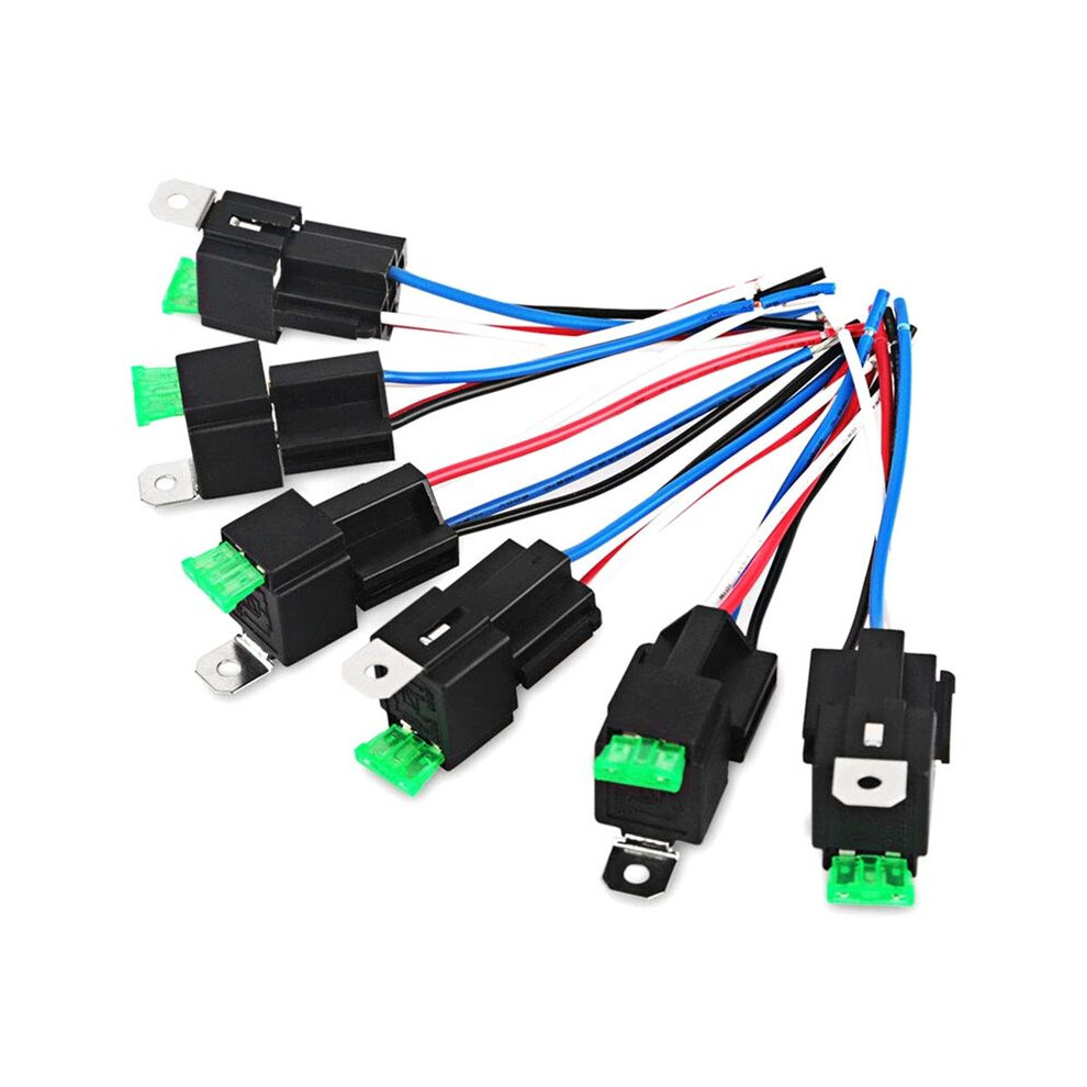 6Pcs Copper Terminal Auto Relay 30A Fused /Off Car Motor Relay With Holder Socket /Off Fused Relay 24V 4Pin 6133495320415