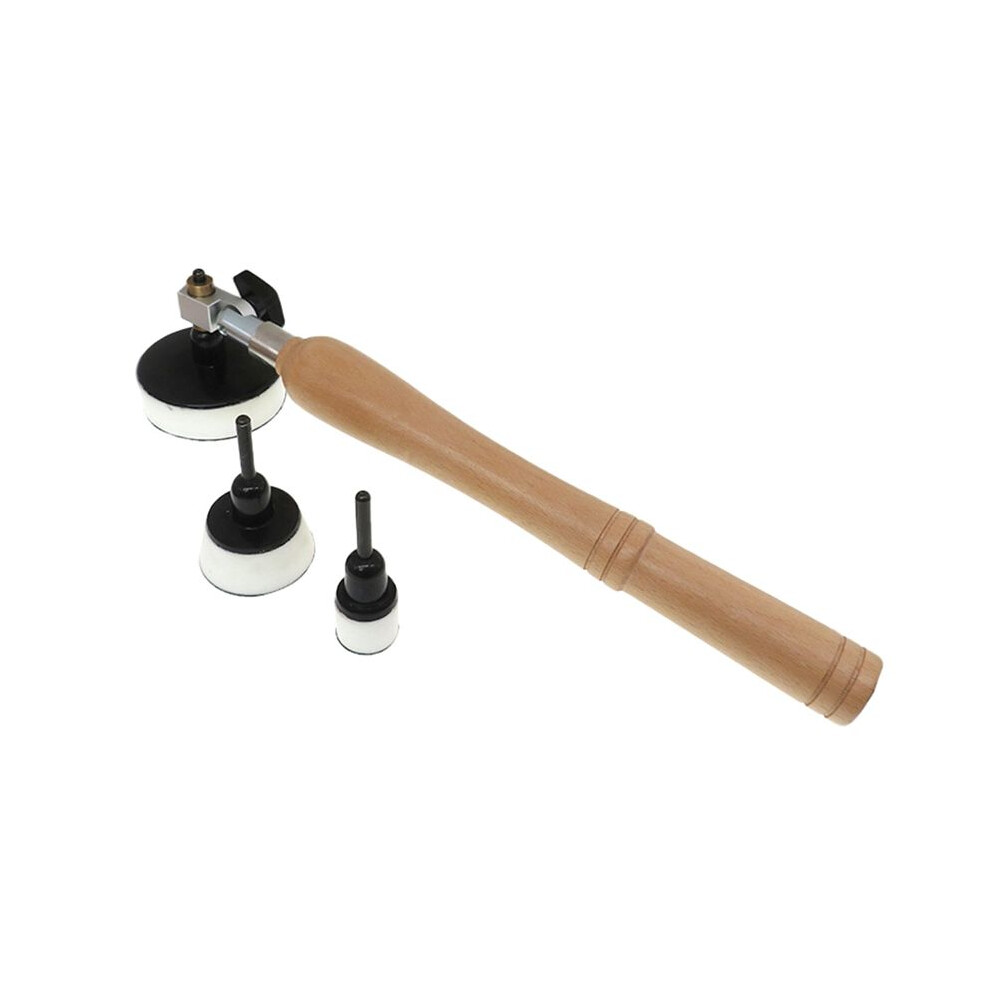 Bowl Sander Sanding Tool For Woodworking,1/2/ 3 Inch Hook And Loop Sanding Pu Pad, Long Hardwood Handle For Woodworking 6133606768891