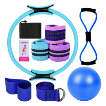 Σετ Pilates 11 τεμαχίων, απαραίτητο για γυναίκες με Pilates, μπλε