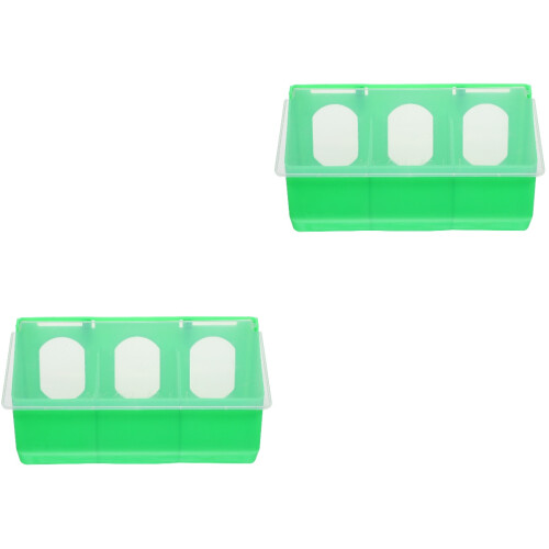 2St Draagbare Groene Plastic Duiven- En Kwartelvoeder, 2