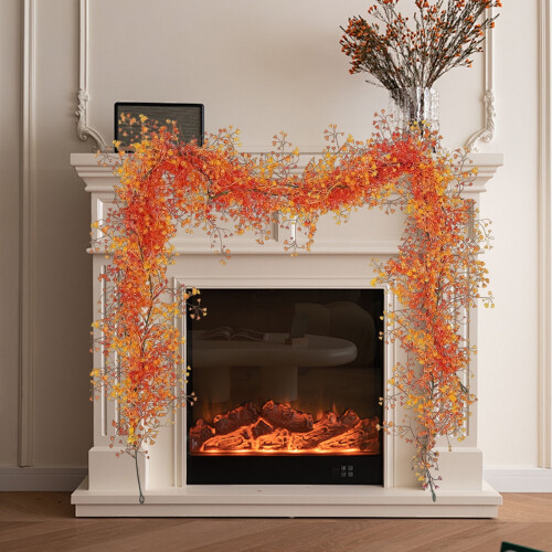 Artificial Maple Leaf Rattan Vine Garland 28cm 1