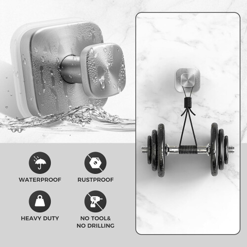 Stainless Steel Suction Shower Hooks 4 Pack 2