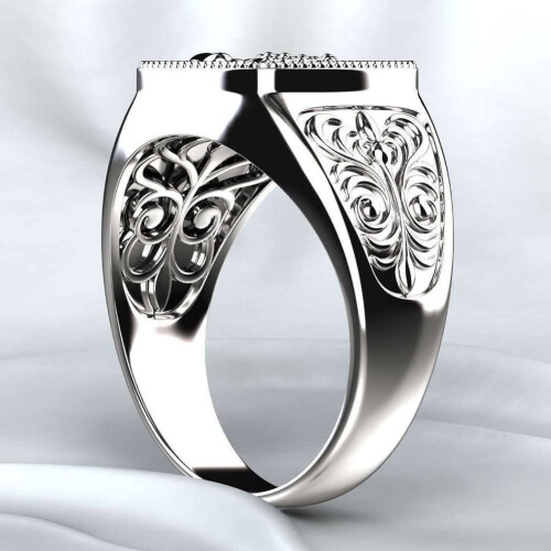 Men's Scorpion Engraved Alloy Ring Silver 2