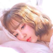 Wig Bob Bobo Wig with Bangs for Women, Natural Looking Short Bob Wig, Short Curly Wig for Daily Korea Versions Brown