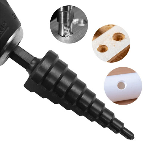 Hexagonal Shank Straight  Black Step Drill Bit 4-12mm,4-20mm,4-32mm,3-12mm Reaming Step Drill Tower Drill Tool 2