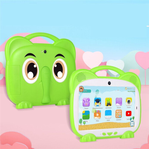 Tablet Infantil de 7 Polegadas Quad Core 1 + 8G Dual Card WiFi Android 7.0 Tablets para Educação de Estudo Kids Gift Kids Software, Verde 1