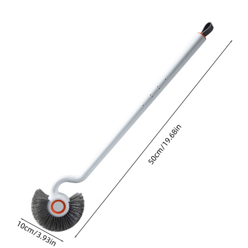 White Plastic Toilet Brush with Long Handle 2