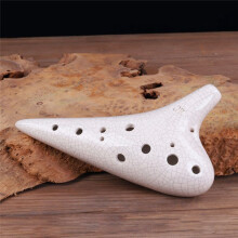 Performance Type 12 Hole Ocarina, Made of Ceramic, Accurate Tone, 12 Hole Ocarina Suitable for Beginners Dark Brown