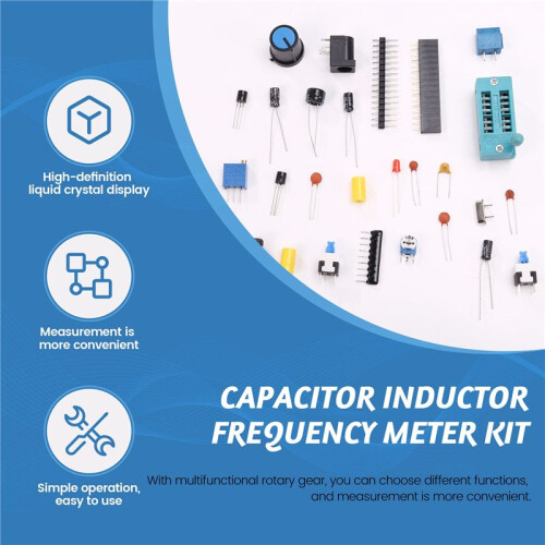 DC5V LCD Frequency Meter USB Transistor Tester DIY Kits Digital Inductance and Capacitance Measuring Instrument