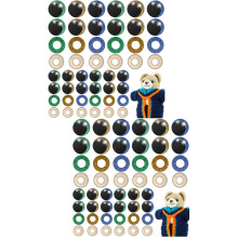 120St Haken Oogjes Veiligheid Plastic Met Wasche Voor Poppen Knutselen