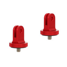 2St 1/4 Universele Aluminium Tripod Mount Adapter Rood Voor Camera's