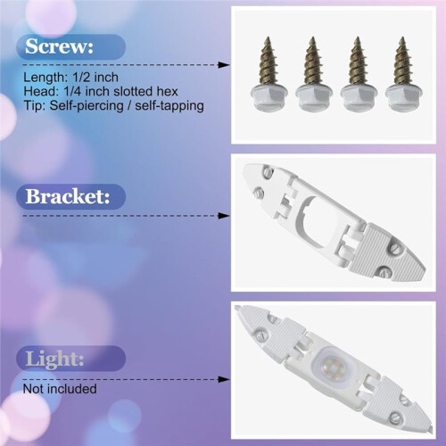 12 Pack Gable Light Clips for  H706 with Screws for  Pro Permanent Outdoor Lights 2