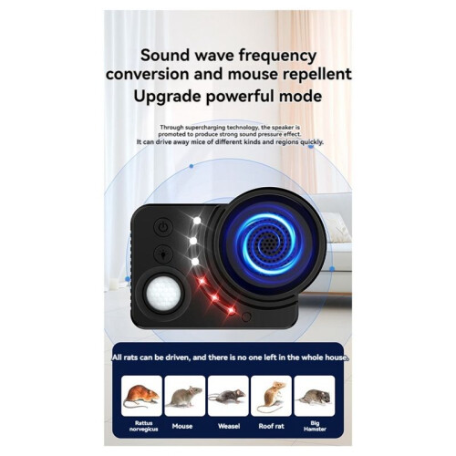 Induction Mouse Repeller Flashing Ultrasonic Mouse Repeller Insect Repeller High Power Portable Mouse Repeller White 2
