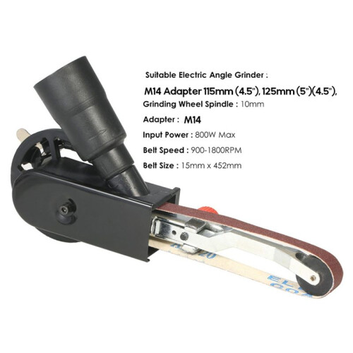 Lixadeira de Cinta Multifuncional  Adaptador de Cinta de Lixa Lixadeira de Lima de Banda para Esmerilhadeira Angular Elétrica de 4,5 e 5 Polegadas 1