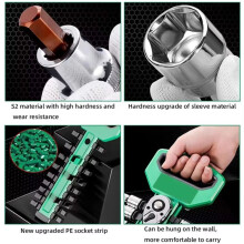 Wear-Resisting Ratchet Wrench Socket Cr-V High Hardness Auto Repair Spanner Tool Car Repair Tool 1/4 Repair Spanner Tool