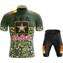 Fietskleding voor heren, rode jas en broek, wielershirt, professioneel model, kleur: Shir_Gold, Azia