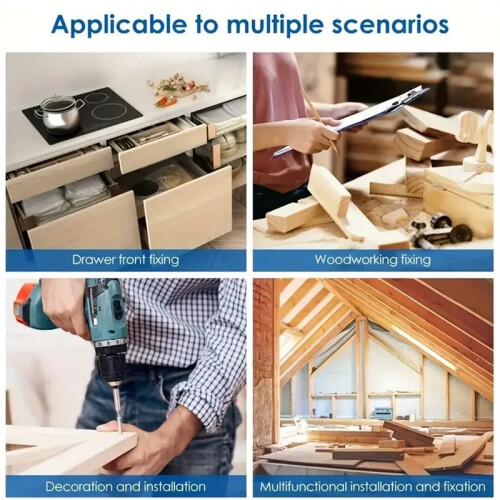 Woodworking C Clamps Set, Cabinet Jig Drawer Fixing Clip, Door Handle Installation Tool for Front Knobs and Pulls 6Pcs 1