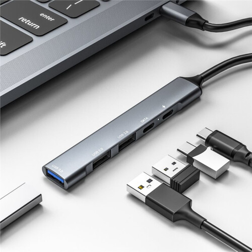 Type-C 3.0 Hub for  Laptops, Android Phones, PD Charging, USB Extender USB C Hub Type C 3.0 Adapter 2