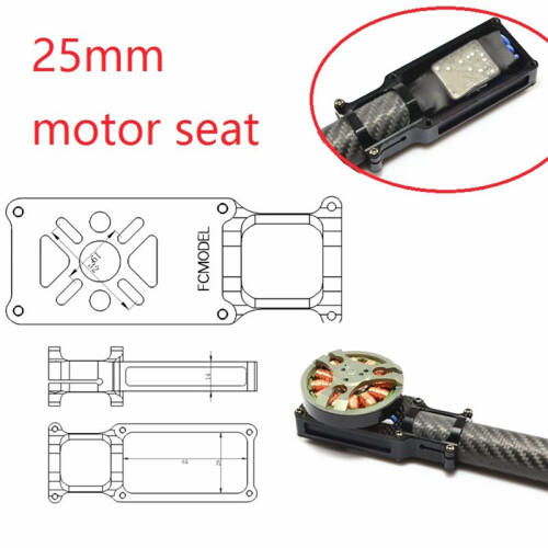 Multi-Axis Motor Mounting Base Aluminum Alloy D25mm Carbon Tube Suitable Red 2