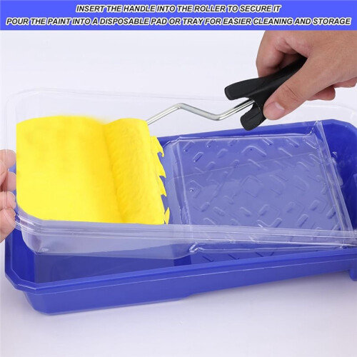 Paint Tray Set Includes 4in  Rollers Disposable Pan Liners Small Paint Tray Ergonomic Handle Ideal Kit