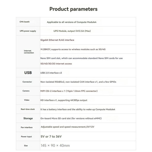 Waveshare CM4 Industrial IoT Wireless Expansion Module 5G/4G with UPS Module CM4-IO-WIRELESS-BASE for Raspberry Pi CM4 2