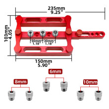 Woodworking Joinery Hole Drill Guide Self Centering Punching Locator Tool Positioner Locator for Metric Dowels 6/8/10mm