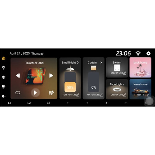 TUYA  Center Control Panel ZIGBEE WIFI Device Scene Touch Screen IR BT Wall Amplifiers Android11 Music System Black 1