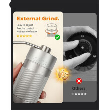 Manual Coffee Grinder with Stainless Steel Burr-22g Capacity Handheld Mill for Espresso, 55 Adjustable Settings & Quiet