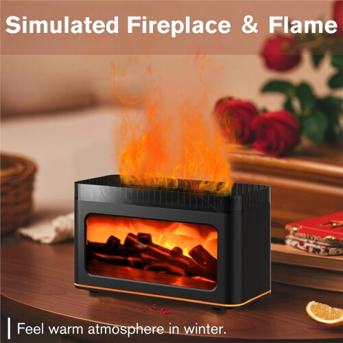Fireplace Aroma Diffuser Simulated Fireplace Flame Humidifier Desktop Simulated Wood Flame Aroma Diffuser B 1