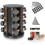 Black Rotating Spice Rack with 20 Glass Jars 1