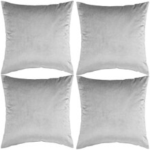 Housses de coussin en velours gris 50 x 50 cm (4 pièces)